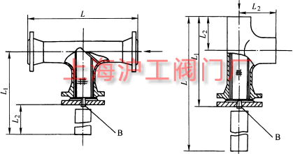 ST16C、ST34C 型 T型過濾器主要外形及結構尺寸示意圖