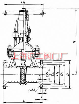 Z40H��Z40Y��Z40W �� PN40��PN63 ���Шʽ�l�y���μ��Y(ji��)��(g��u)�ߴ�ʾ��D